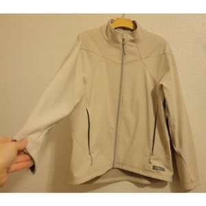 Womens Rei lightweight freece lined jacket tan color large
